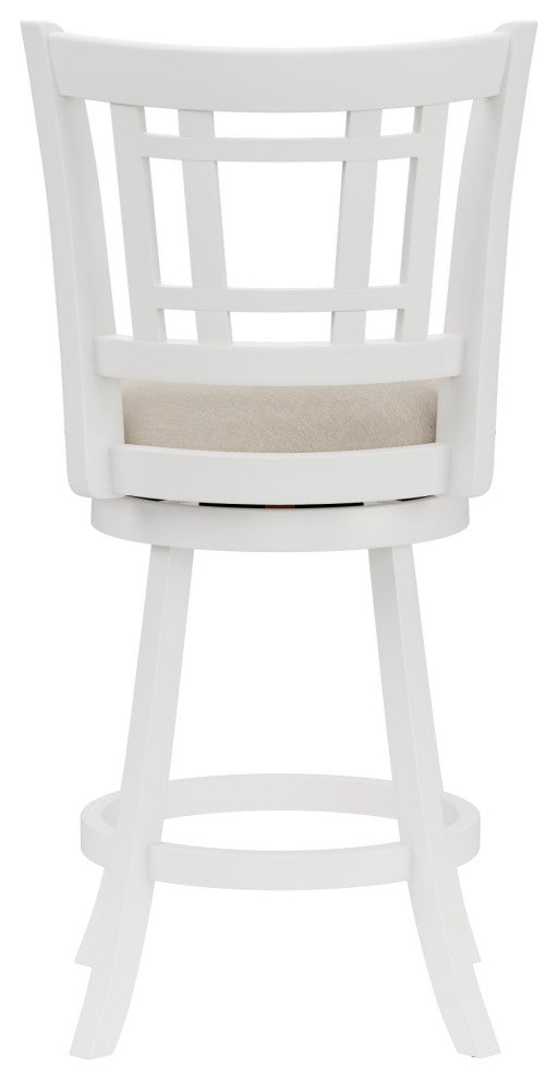 Fairfox Wood Swivel Stool, White, Counter Stool