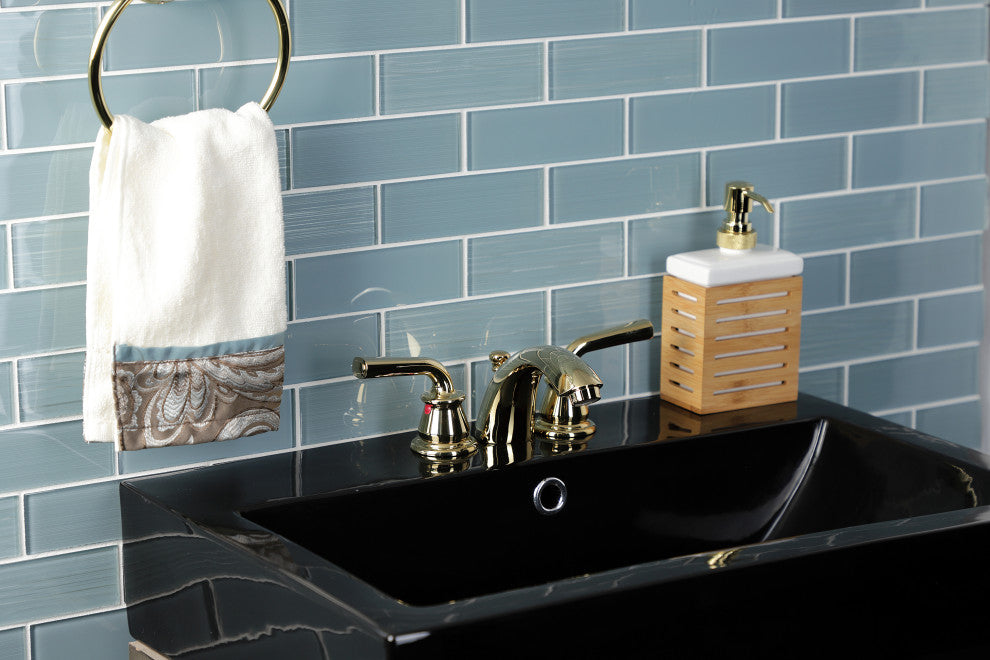 Kingston Brass KB952RXL Mini-Widespread Bathroom Faucet, Pop-Up Drain