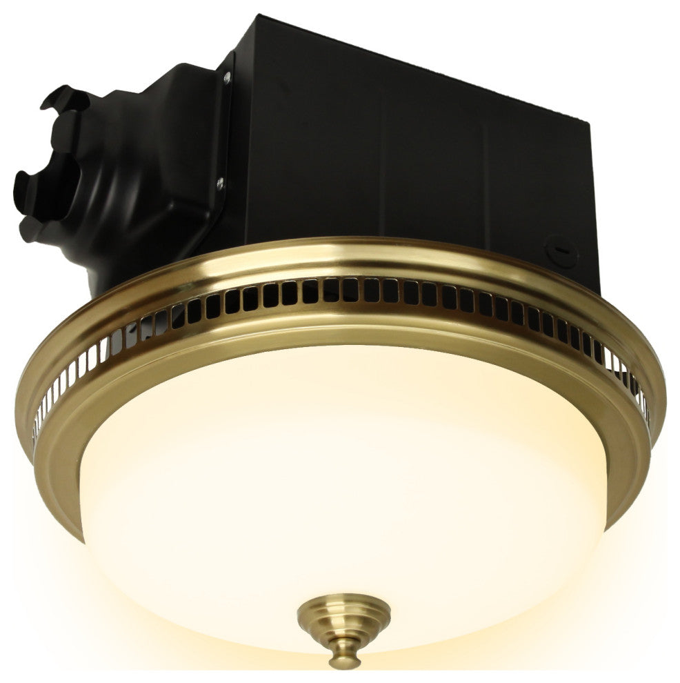 Bathroom Exhaust Fan With LED Light and Nightlight 110CFM 1.5 Sone Brushed Gold