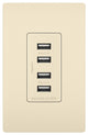 Quad USB Charger, Light Almond