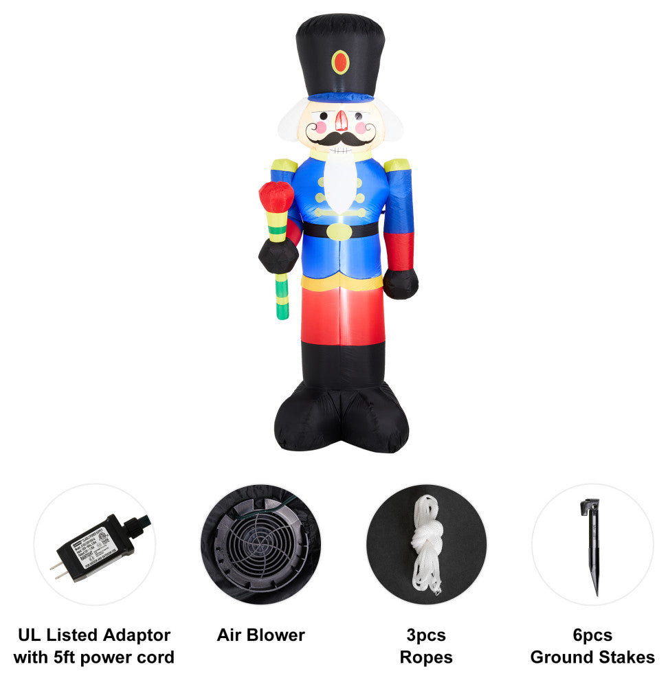 8FT Lighted Inflatable Nutcracker Decor