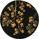 Safavieh Soho soh316b Floral Rug, Black/Lime, 8'0"x8'0" Round
