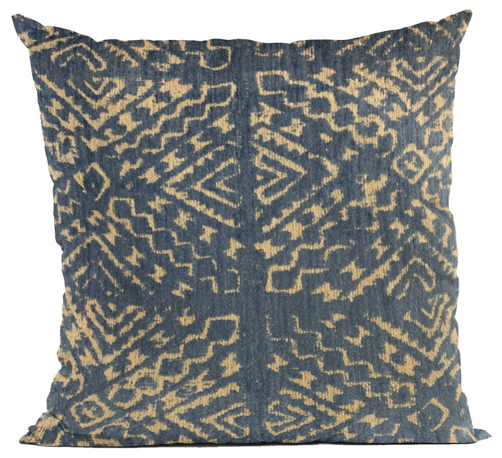 Plutus Blue Diamonds Luxury Throw Pillow, 20"x20"