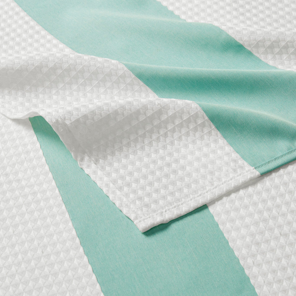 Madison Park Spa Waffle Shower Curtain With 3M Treatment, Aqua