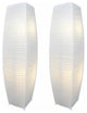 Modern Paper  Floor Lamp Chrome With Pure-White Paper Shade, 2-Pack