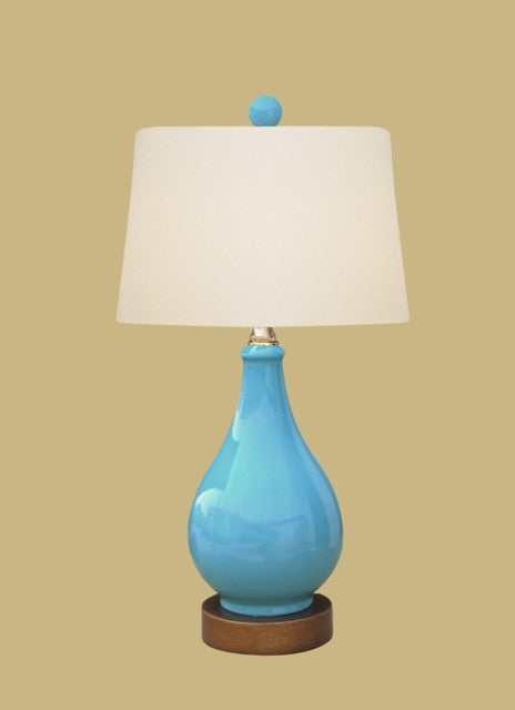 Porcelain Table Lamp, Turquoise