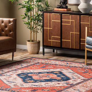 Nuloom Carolyn Machine Washable Tribal Motif Area Rug, Rust 9'x12'