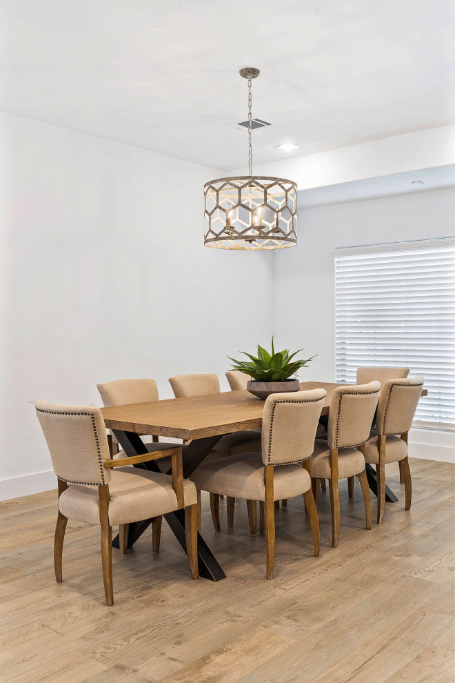 Milad Gold 5 Light Transitional Drum Chandelier, 22" Round