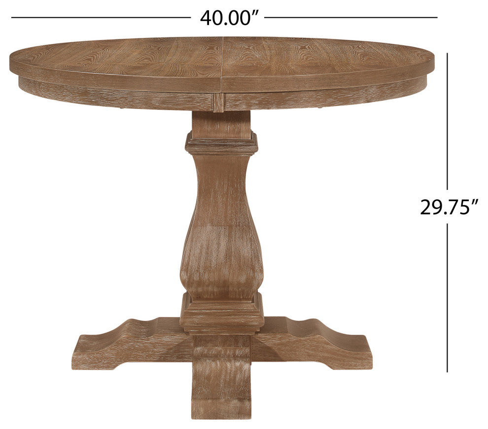 Zentner French Country Wood and Cane 5-Piece Expandable Dining Set, Beige/Natural
