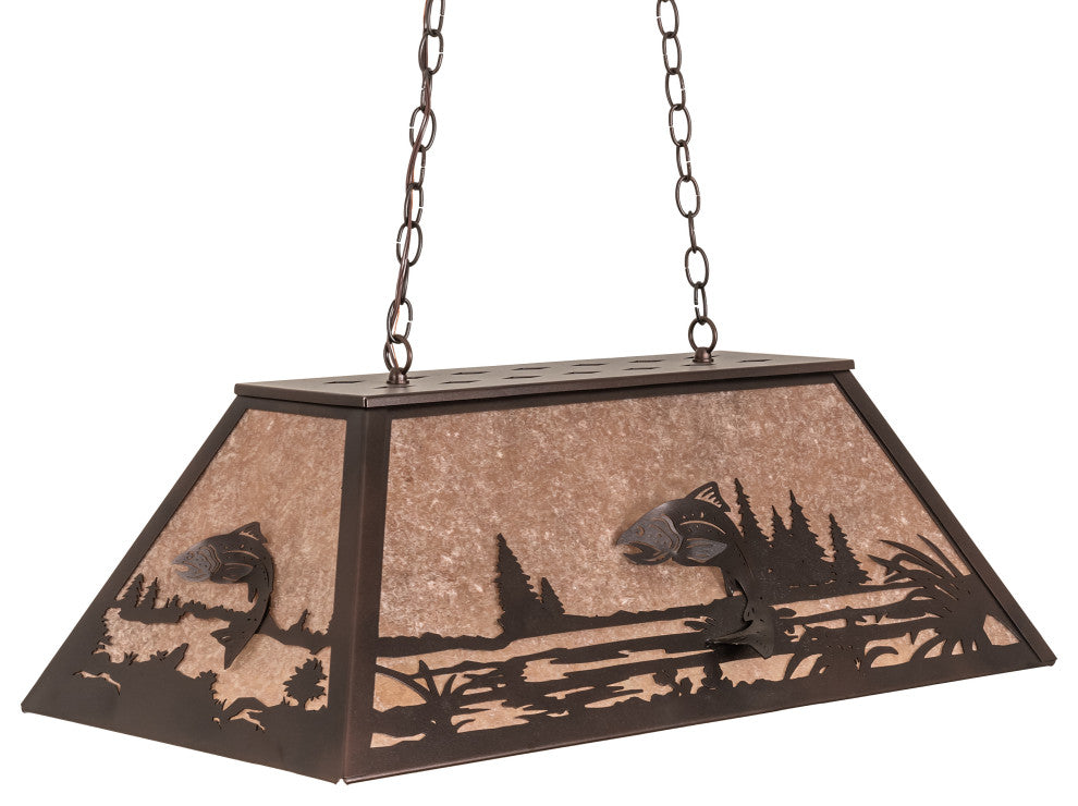 33 Long Leaping Trout Oblong Pendant