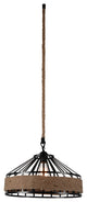 Padma 1 Light Down Pendant With Black Finish