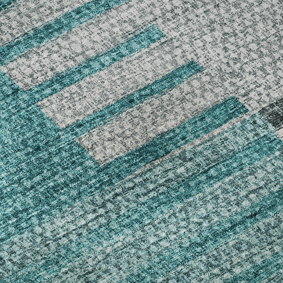 Premium Machine Washable Mayfield AMF687 Teal 5' x 7'6" Rug