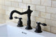 Kingston Brass Widespread Bathroom Faucet With Brass Pop-Up, Oil Rubbed Bronze