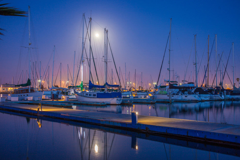 Channel Islands Harbor Eve, Canvas Giclee, 12" X 8"