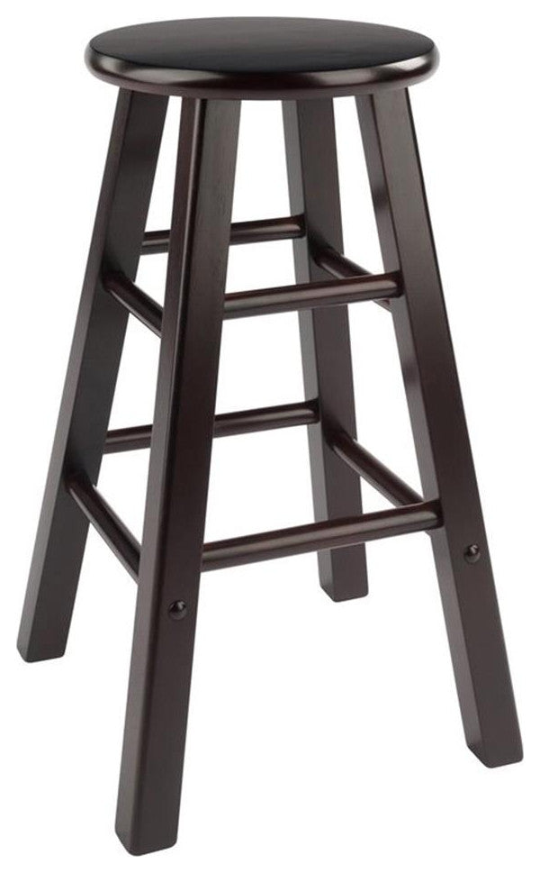 Winsome Element 24" Solid Wood Counter Stool in Espresso (Set of 2)