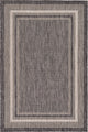 Unique Loom Black Soft Border Outdoor 4' 0 x 6' 0 Area Rug
