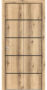 Bi-fold Doors 48 x 96 | Planum 0015 Oak with  | Sturdy Tracks
