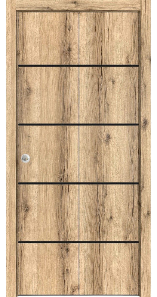 Bi-fold Doors 48 x 96 | Planum 0015 Oak with  | Sturdy Tracks