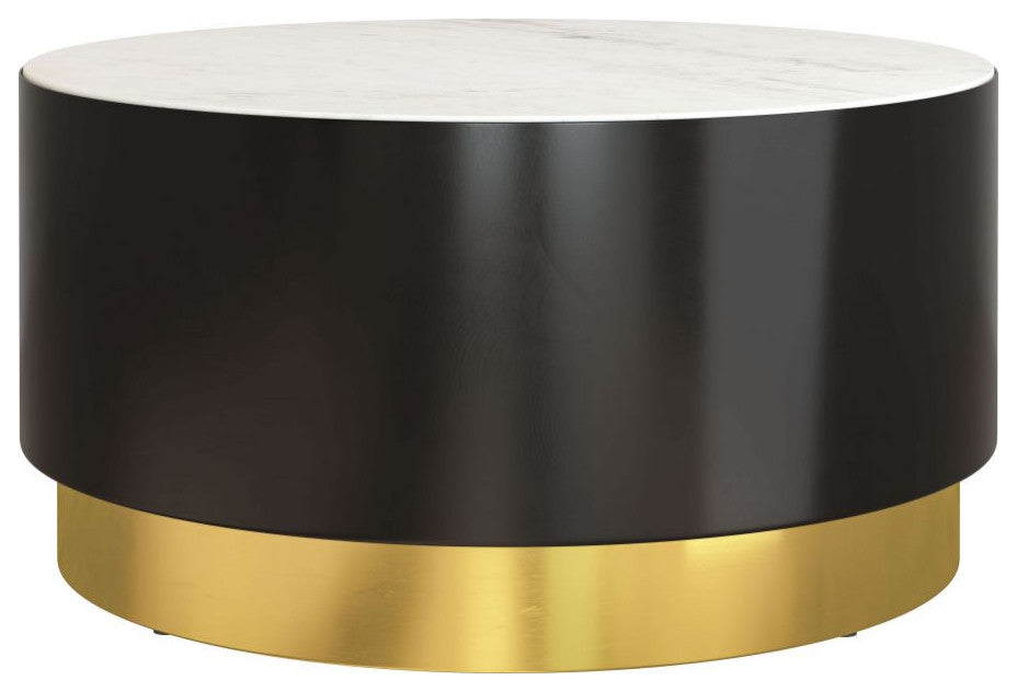 Zeke Coffee Table White, Black/Gold