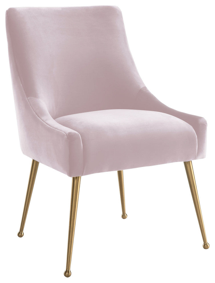 Beatrix Blush Velvet Side Chair - Blush