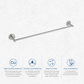 Circular 24" Bathroom Towel Bar KBA1404, Brushed Nickel