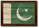 Pakistan Country Textured Flag Print With Brown Gold Frame, 15"X21"