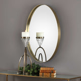 Uttermost 0935 Pursley 20" W x 30" H Oval Framed Bathroom Mirror - Plated