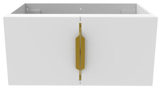 CastelloUSA Alpine 30" Wall Mounted Vanity, Base Only, White, Gold Handles