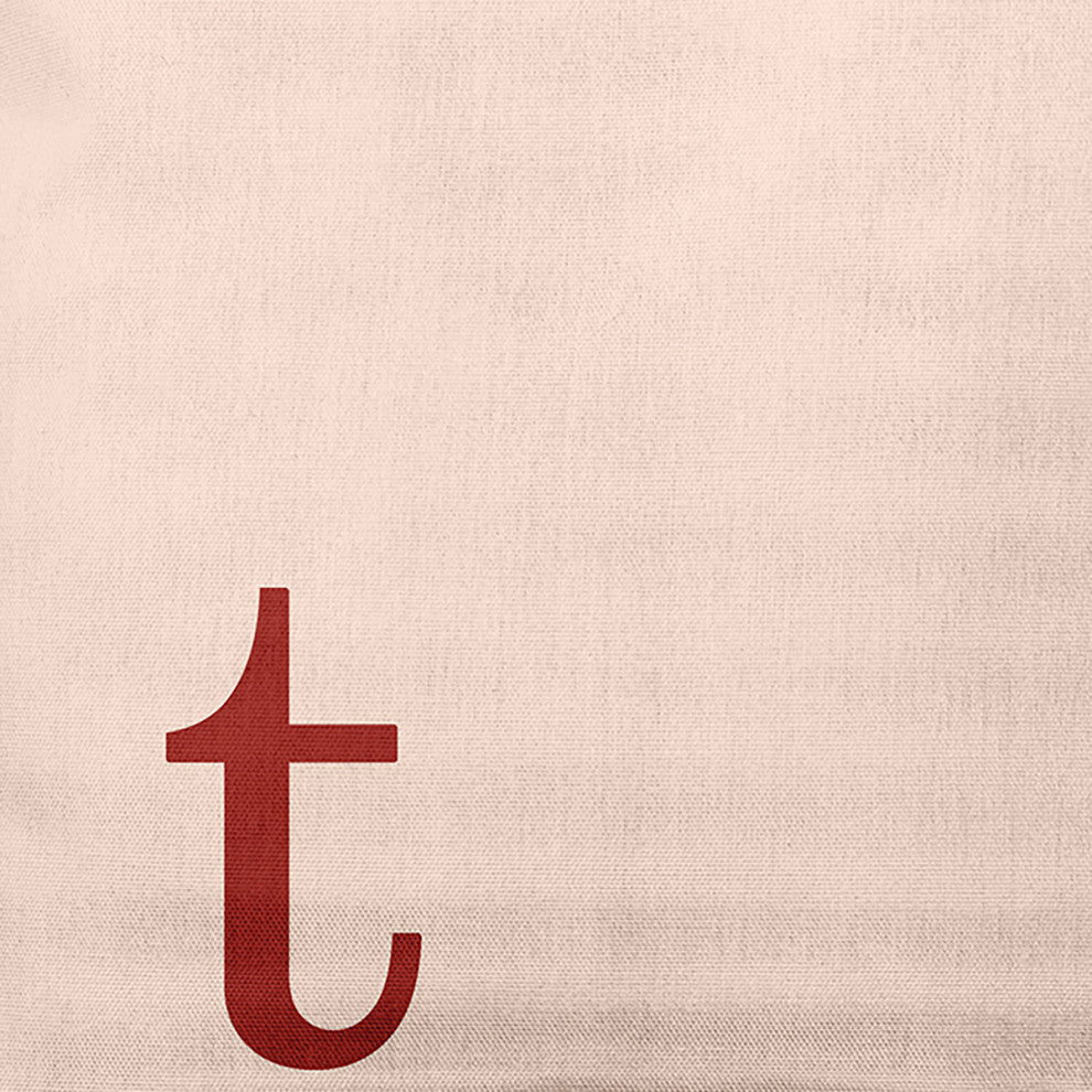 20" x 20" Modern Monogram Indoor/Outdoor Polyester Throw Pillow, Maple Red