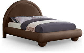 Madrid Upholstered Bed, Brown, Full, Velvet
