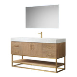 Alistair Vanity, North American Oak With Countertop, 60", With Mirror
