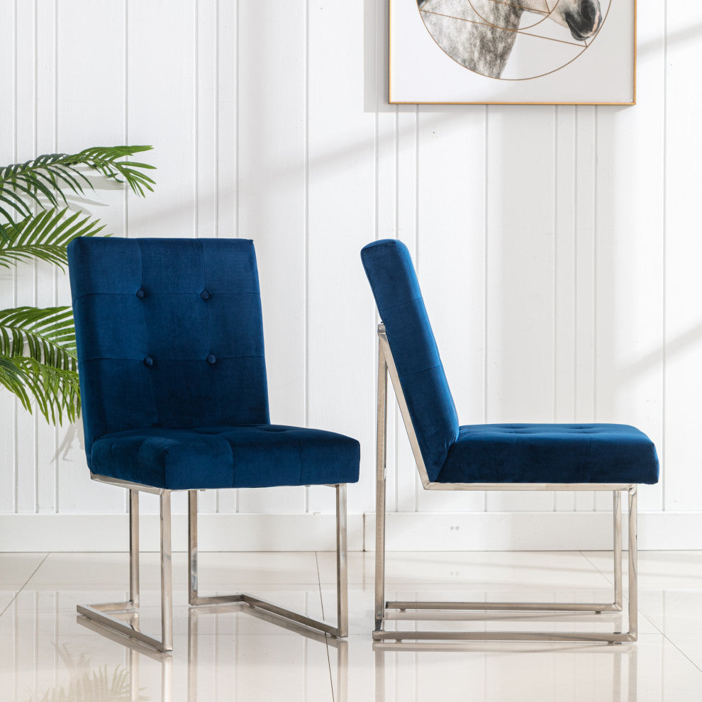 Home Beyond Dining Chairs Set of 2 Pieces for Dining Room, Navy Blue UC-16B