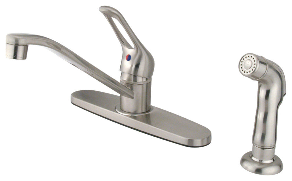 Kingston Brass Single-Handle Centerset Kitchen Faucet, Brushed Nickel