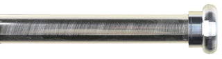 5/8" Button Adjustable Curtain Rod, 28"-48", Brushed Steel