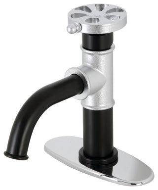 Belknap Single-Handle Bathroom Faucet With Push Pop-Up, Matte Black/Chrome
