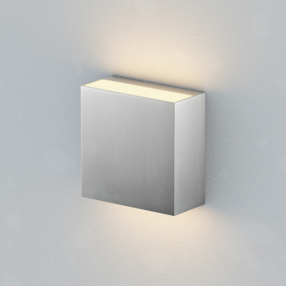 ET2 E23224 Cubed 6" Tall 2 Light LED Wall Sconce - Satin Aluminum