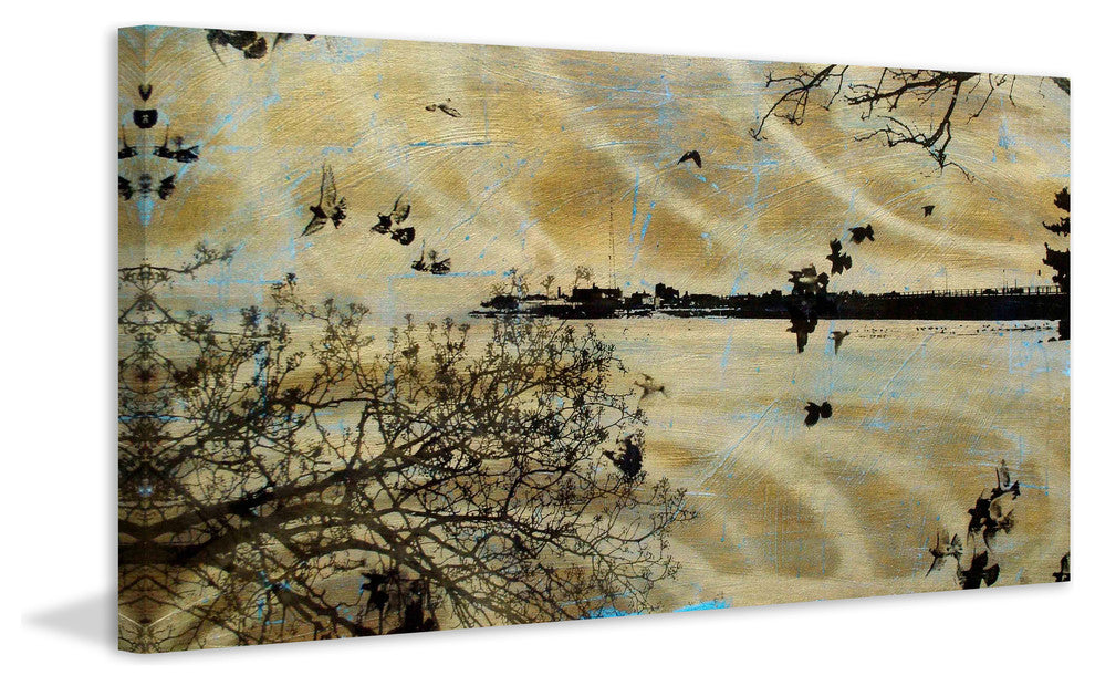 "Golden Bay Blue" Painting Print on Canvas by Tracy Silva Barbosa