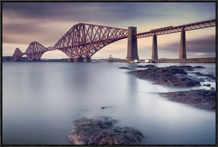 "Forth Rail Bridge" Framed Canvas Giclee by Martin Vlasko, 37x25"