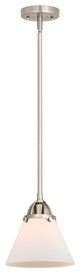 Large Cone Mini Pendant, Brushed Satin Nickel, Matte White, Matte White