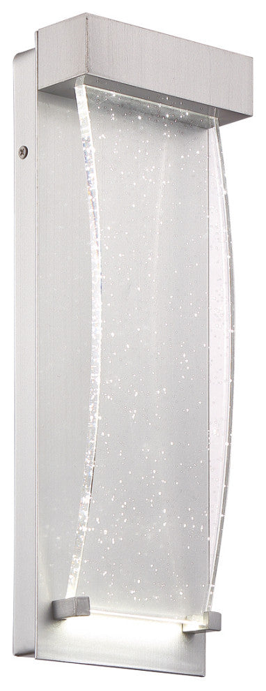 1 Light Transitional Outdoor Wall Light, Brushed Silver