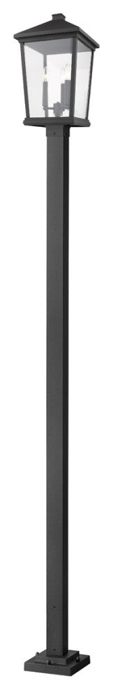 Beacon 3 Light Outdoor Post Mount in Black (536P Post)