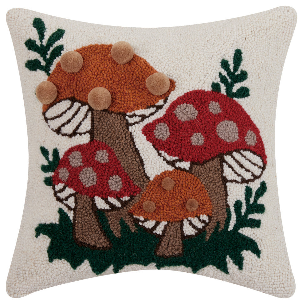 Shroomy Pom Pom Hook Pillow