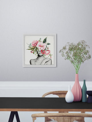 "Pinkish Bloom" Framed Painting Print, 32"x32"