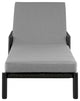 Grand Outdoor Adjustable Chaise Lounge Chair, Aluminum With Gray Cushions