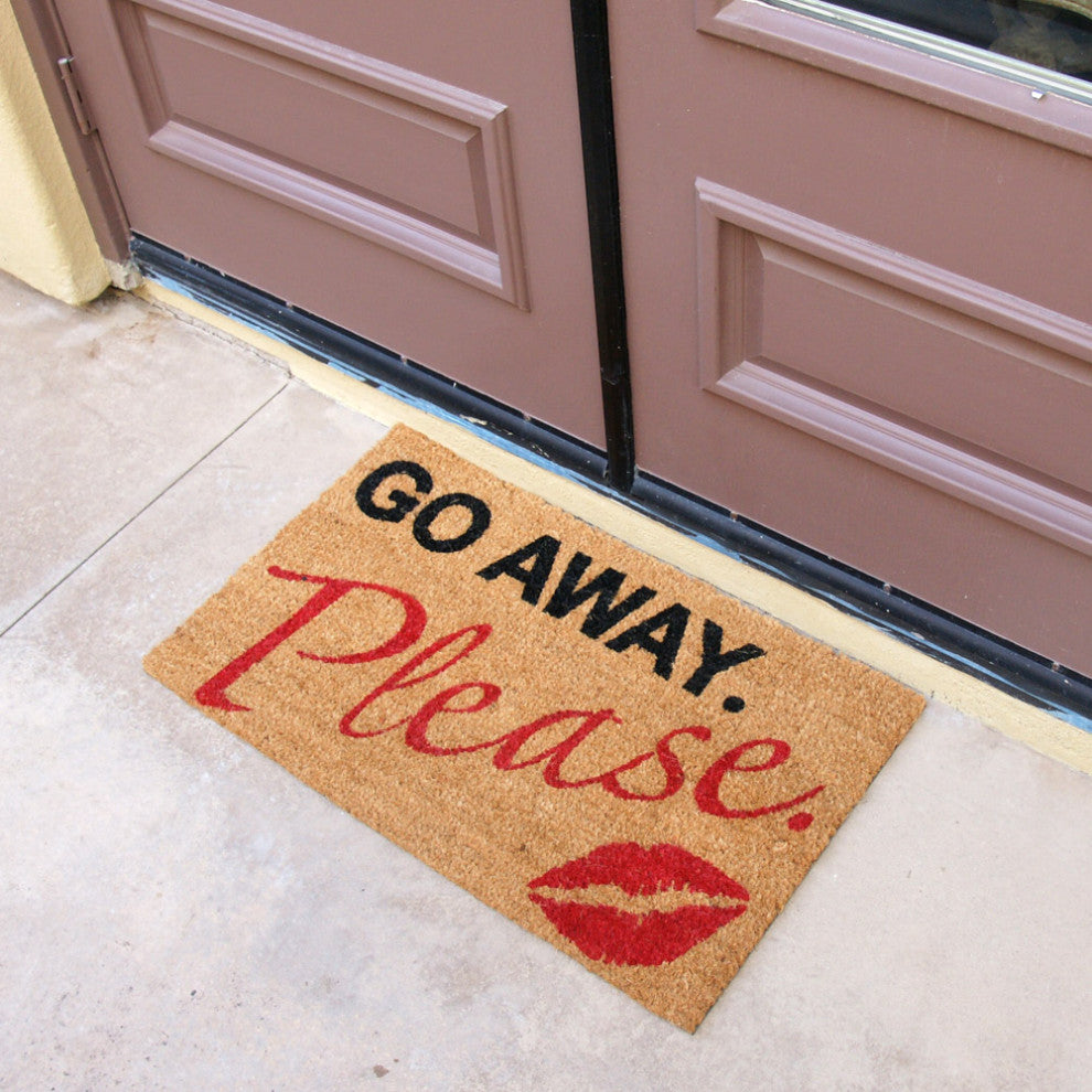 Rubber-Cal "A Polite Kiss Goodbye" Go Away Doormat 15mm X 18" X 30"