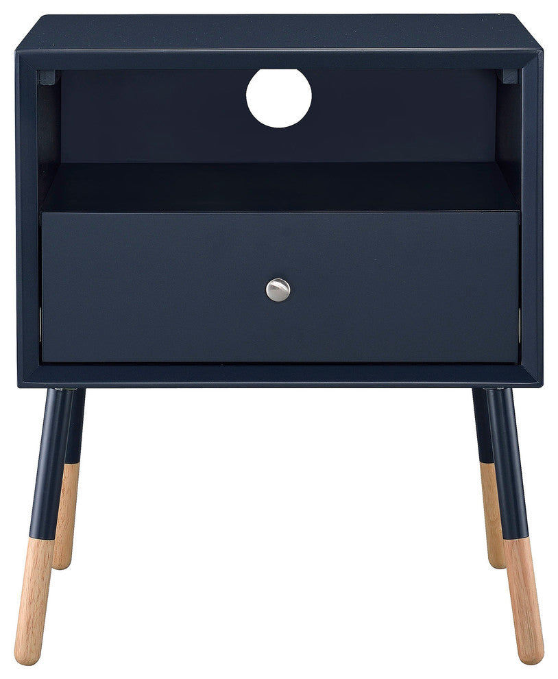 Soneto Collection 1-Drawer End Table, Black