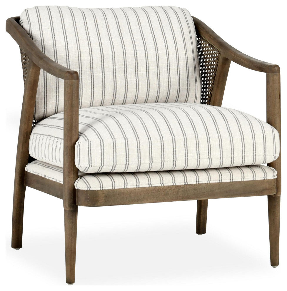 Cody Accent Chair by Kosas Home, White Navy Stripe