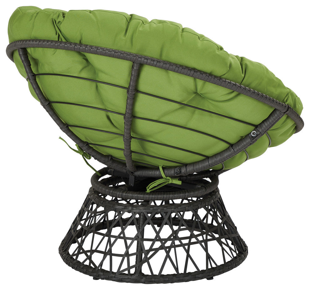 Papasan Chair, Green/Black