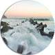 Bay Of Biscay Sunrise Waves, Large Disc Metal Wall Art Landscape, 11"