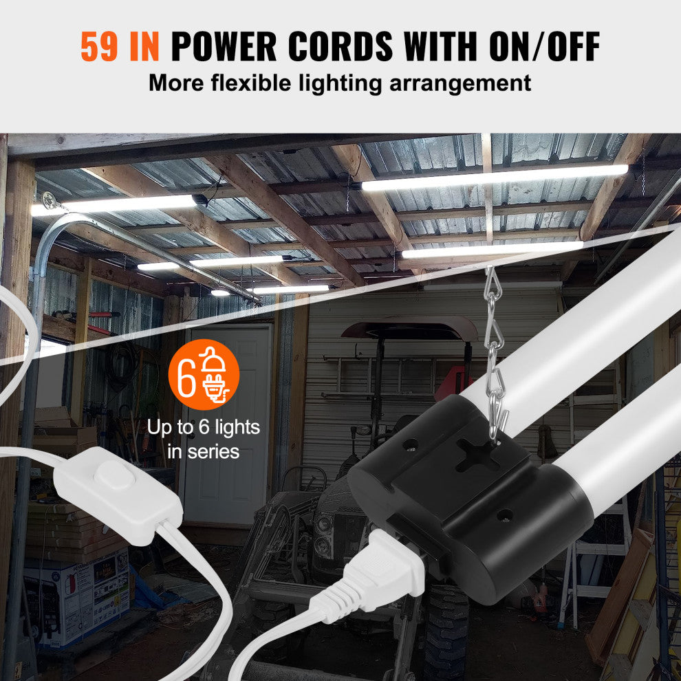 VEVOR 10 Pack 4 FT LED Shop Light 40W Linkable Ceiling Shop Light Fixture 4500LM